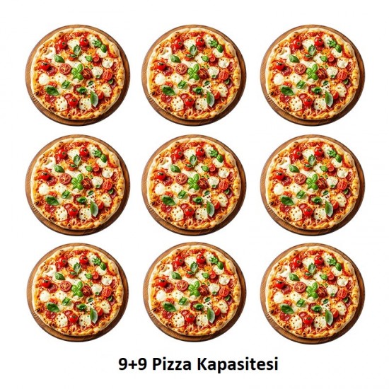 Empero EMP.9.9G 30 cm x 9+9 Pizza Kapasiteli Çift Katlı Pizza Fırını, Gazlı Empero EMP.9.9G 30 cm x 9+9 Pizza Kapasiteli Çift Katlı Pizza Fırını, Gazlı
